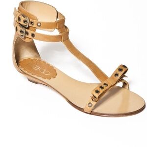 Valentino French Bow Tan Sandals